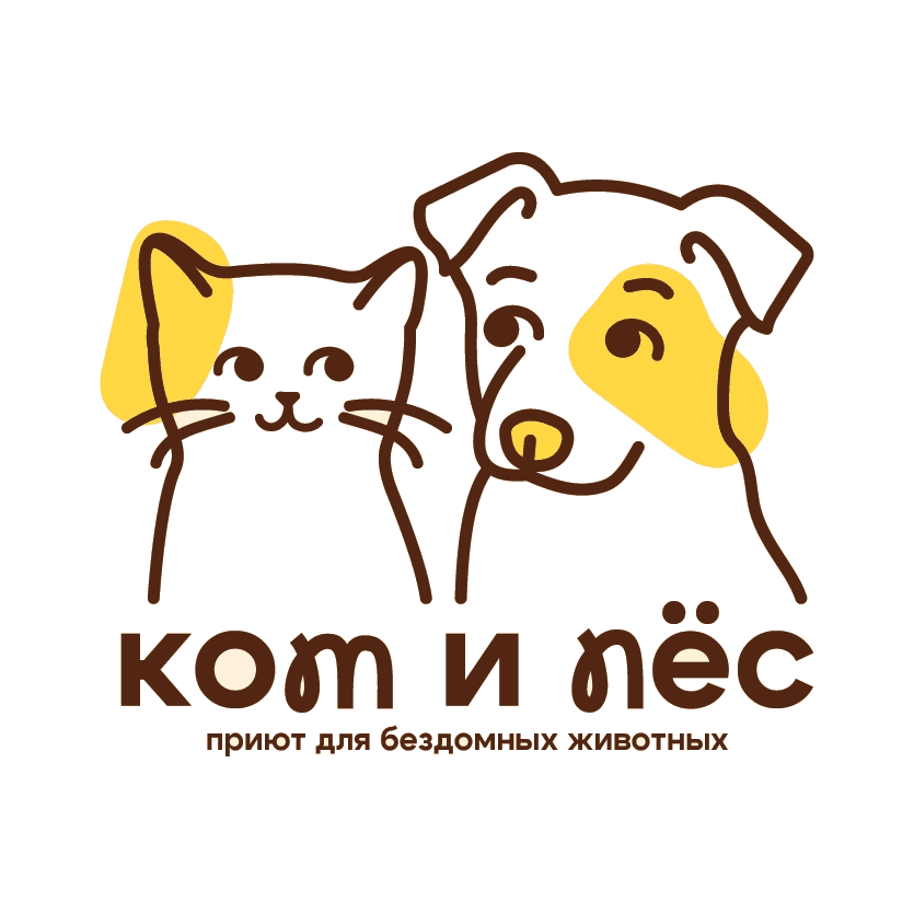 Логотип приюта «Кот и пёс»